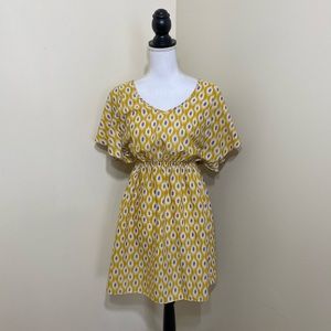 Soprano Yellow Midi Dress Womens Medium Elastic Waist Gently Worn